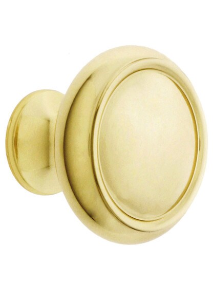 Forged Brass Dome Style Cabinet Knob - 1 1/4 inch Diameter in Unlacquered Brass.